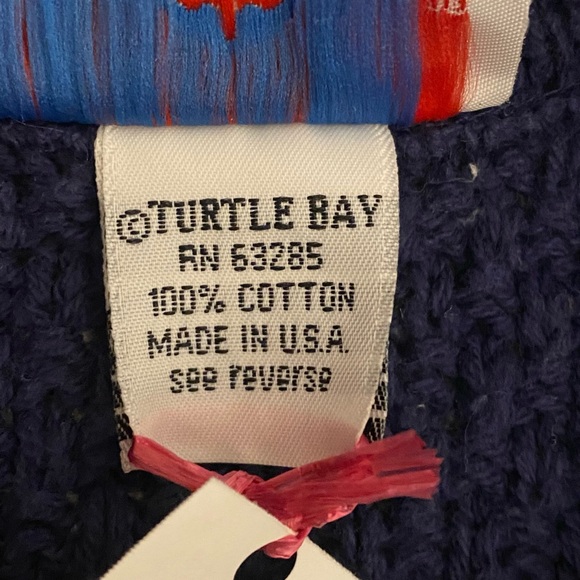 Vintage, Gorgeous Blue Turtle Bay Sweater w/ Crocheted neckline, Made in USA - Picture 10 of 10